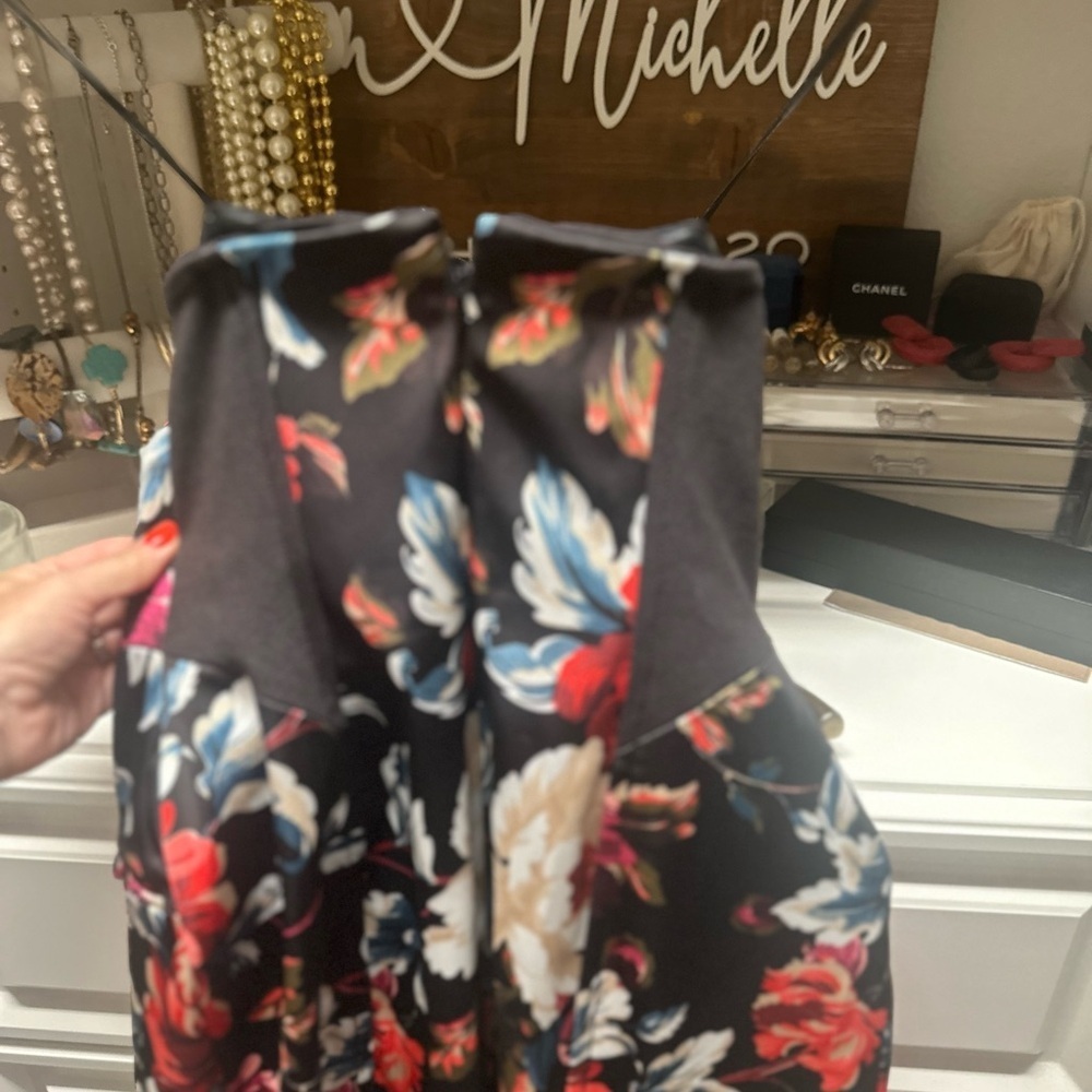 Anthropologie Floral Strapless Sculpted Mini Dress - Picture 8 of 8